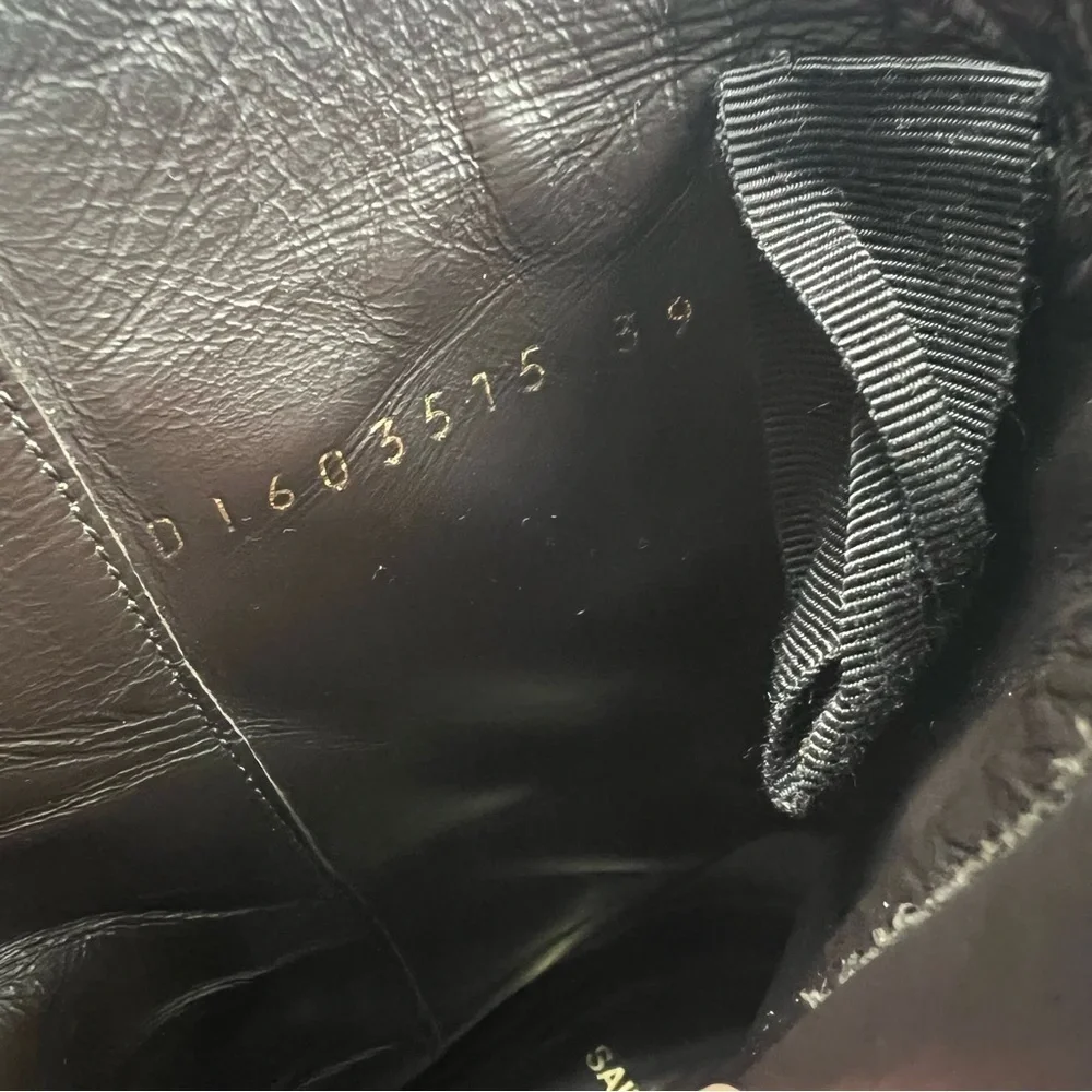 Saint Laurent Men's Wyatt Croc Embossed Harness Boots